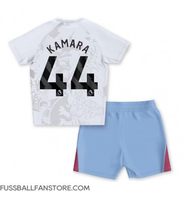 Aston Villa Boubacar Kamara #44 Replik Auswärtstrikot Kinder 2023-24 Kurzarm (+ Kurze Hosen)